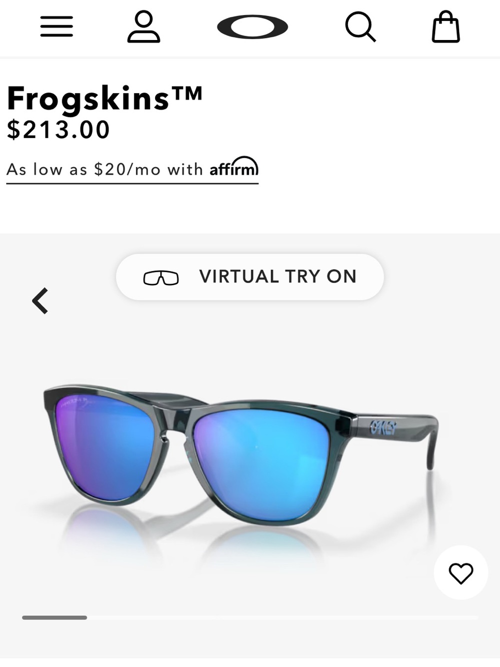 Oakley Frogskins — Crystal Black Frame w/ Prizm Sapphire Polarized Lenses NWOT